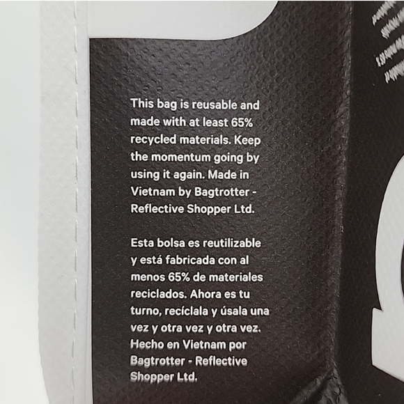 Lululemon Carry All Tote White Black Reusable Collectible Recycled Bag - Picture 4 of 6